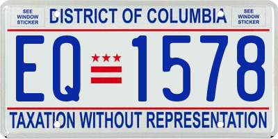 DC license plate EQ1578