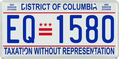 DC license plate EQ1580