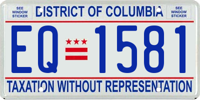 DC license plate EQ1581