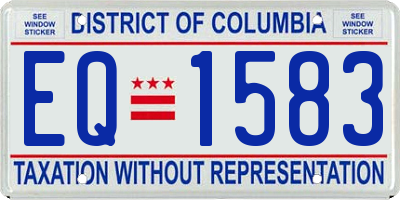 DC license plate EQ1583