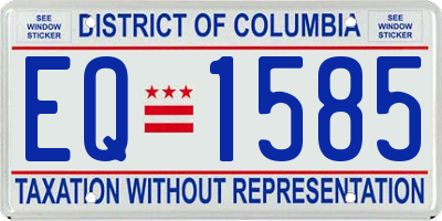 DC license plate EQ1585