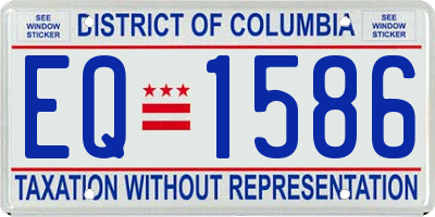 DC license plate EQ1586