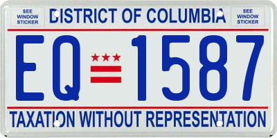 DC license plate EQ1587