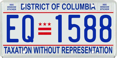 DC license plate EQ1588