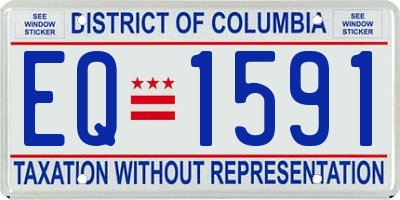 DC license plate EQ1591