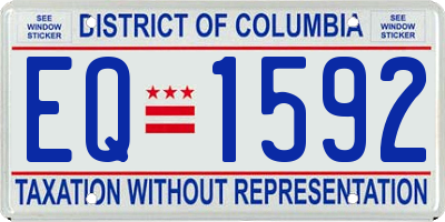 DC license plate EQ1592