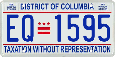DC license plate EQ1595