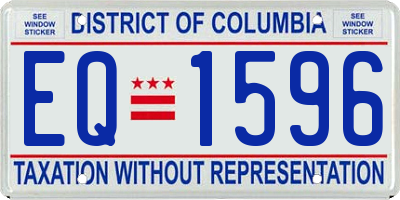 DC license plate EQ1596