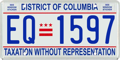 DC license plate EQ1597