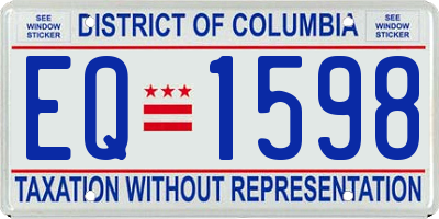 DC license plate EQ1598