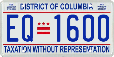 DC license plate EQ1600