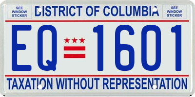 DC license plate EQ1601