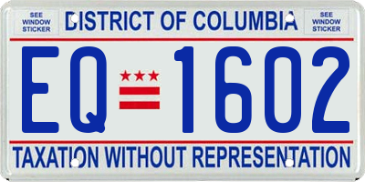 DC license plate EQ1602