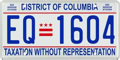 DC license plate EQ1604