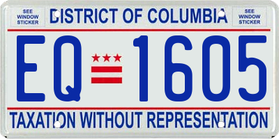 DC license plate EQ1605