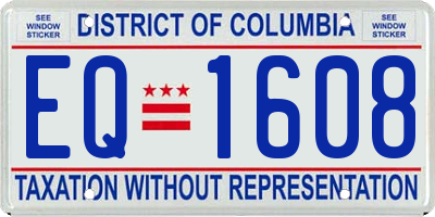 DC license plate EQ1608