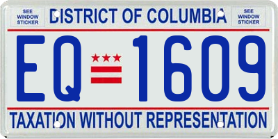 DC license plate EQ1609