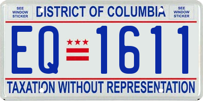 DC license plate EQ1611