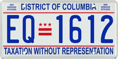 DC license plate EQ1612