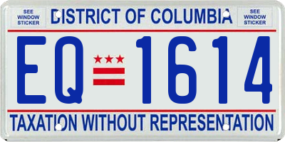 DC license plate EQ1614