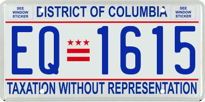 DC license plate EQ1615