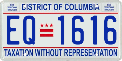 DC license plate EQ1616