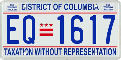 DC license plate EQ1617