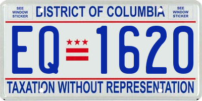 DC license plate EQ1620