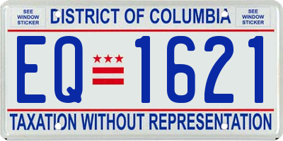 DC license plate EQ1621