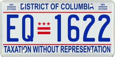 DC license plate EQ1622