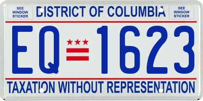 DC license plate EQ1623