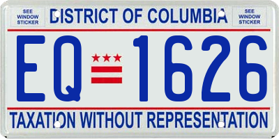 DC license plate EQ1626