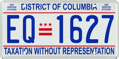 DC license plate EQ1627