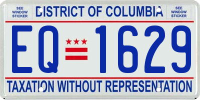 DC license plate EQ1629