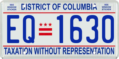 DC license plate EQ1630