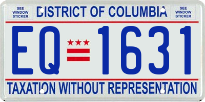 DC license plate EQ1631