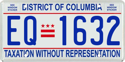 DC license plate EQ1632