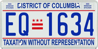 DC license plate EQ1634