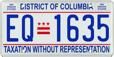 DC license plate EQ1635