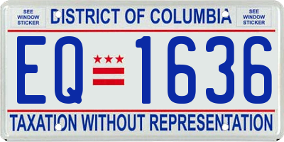 DC license plate EQ1636