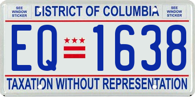 DC license plate EQ1638