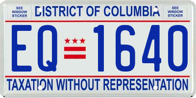 DC license plate EQ1640