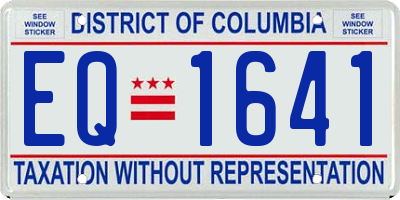 DC license plate EQ1641