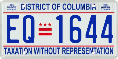 DC license plate EQ1644