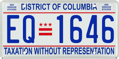 DC license plate EQ1646