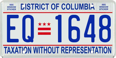 DC license plate EQ1648