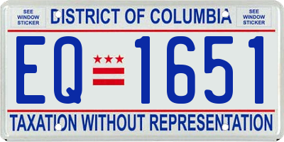 DC license plate EQ1651