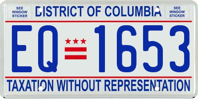 DC license plate EQ1653