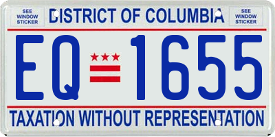 DC license plate EQ1655