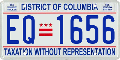 DC license plate EQ1656